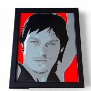 Norman Reedus Framed Picture, Wall Decor, 90s style Decor, Painting Retro Decor